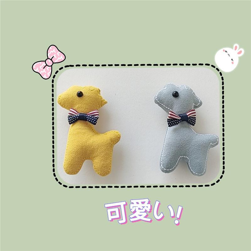 ブローチ レディース 小鹿 鹿モチーフ かわいい ふわふわ コットンリネン ピン アニメ キャラクター バ..