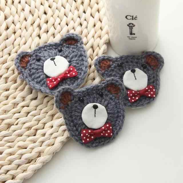 ブローチ ハンドメイド 手作り 毛糸 クマモチーフ かわいい キュート 森ガール風 ユニーク 個性的 アク..