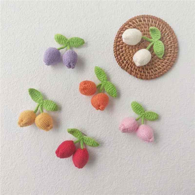ブローチ レディース チューリップ さくらんぼ 花モチーフ 毛糸 手編み ナチュラル系 森ガール風 かわ..