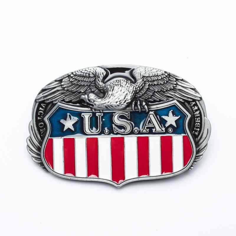 ベルト メンズ アメリカ国旗 フラッグ イーグル ウェスタン カウボーイ 亜鉛合金 フラットバックル プレートバックル ファッション カジュアル ストリート ヒップホップ 普段使い 重厚感