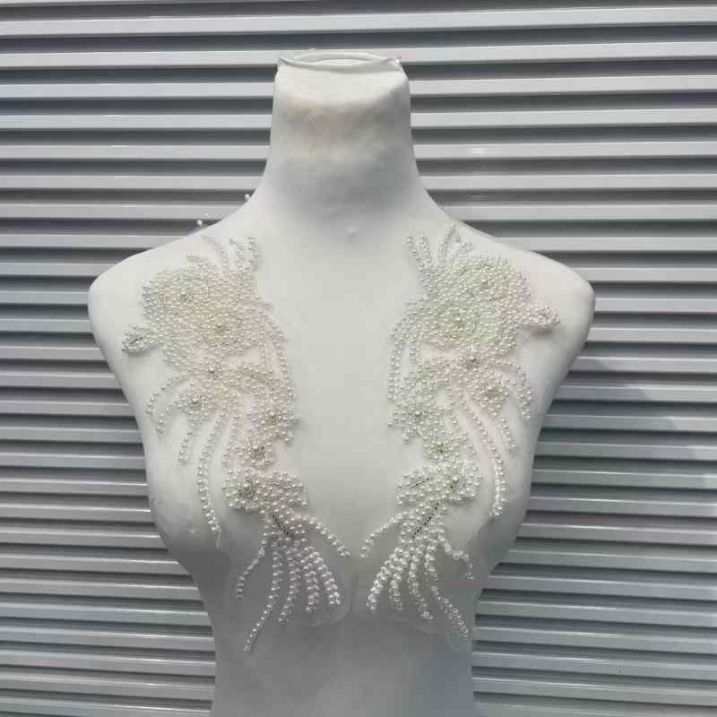 レースアップリケ ウェディングドレス ブライダル ベール DIY 手芸材料 立体フラワーモチーフ 高級感 ..