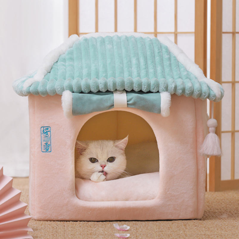 1000円OFFクーポン 猫 犬 ペット ベッド ペット用寝袋 ドーム型ベッド 猫ハウス ペットハウス ウサギ 寝具 ベッド マット クッション 暖かい 柔らかい ふわふわ 暖かい 洗える 冬用 快適 寒さ対策 四季適用 キャットハウス 健康に優しい XMTAN