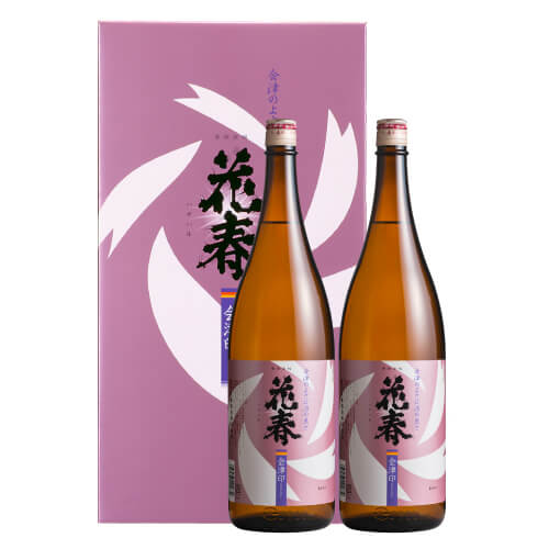 化粧箱入り 普通酒 花春 会津印1,800ml×2本セット【専用化粧箱入り】　日本酒 清酒 酒 贈答 贈り物 プレゼント ギフト お祝い 内祝い 父の日 敬老の日 退職祝い 還暦祝い お返し 誕生日 父親 花春酒造 福島 会津 御歳暮 2024 感謝 ありがとう お父さん