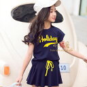 韓国子供服 女の子 セットアップ Tシャツ ショートパンツズスカート 2点セット 体操服 チアガール 夏服 キッズ 姫系 上下 オシャ プリント 遠足 海外旅行 ネイビー ピンク 100 110 120 130 140 150 160 S M L キッズ お出かけ プリント 活動 上下 セット おしゃれ 親子ペア