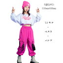 ダンス衣装 女の子 おしゃれ 3点セット チアリーダー 団体服 応援団 舞台 ステージ衣装 HIPHOP キッズ ダンスウェア 新作 長袖Tシャツ+ベスト+カーゴパンツ 体育祭 文化祭 学園祭 可愛い チア へそ出し 110 120 130 140 150 160 170 180 女の子 ダンス衣装 セットアップ