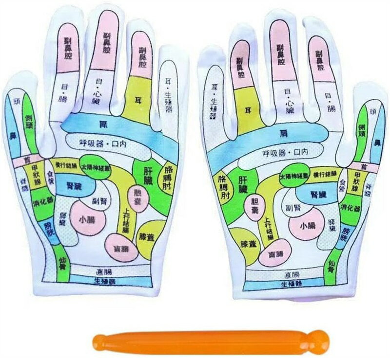 手ツボ 手袋マッサージ 疲れ緩和 通気性 柔らかい 肌に優しい ストレス解消 マッサージツボ押し棒付き 着心地がいい フリーサイズ メンズ レディース プレゼン...