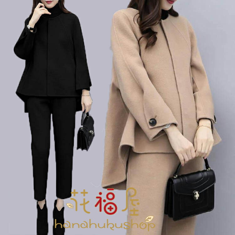 セットアップ レディース 秋冬 2点セット 秋コーデ パンツスーツ レディース ゆったり 体型カバー フォーマル ジャケット 卒業式 入学式 セレモニー 秋服 ...