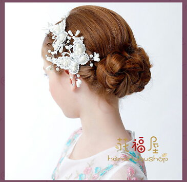 フラワーティアラ 女の子用髪飾り 子供 ピアノ発表会 ヘアアクセサリー 結婚式 七五三撮影アクセサリー コンクール パーティー 女の子用小物クリップタイプ 2個セット