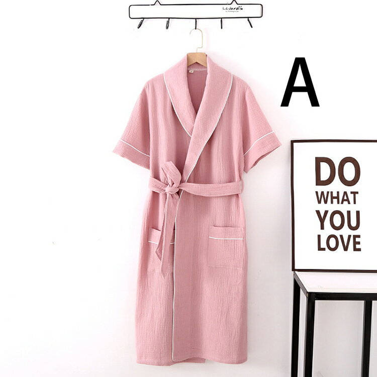 ガウン バスローブ 半袖 ルームウエア メンズ レディース 薄手 春夏秋 ナイトウエア 男女兼用 M L XL 綿 前開き 前合わせ 優しい着心地 お洒落部屋着 無地 全5色 高級感 シンプル おしゃれ 快適ルームウエア 母の日 ギフト