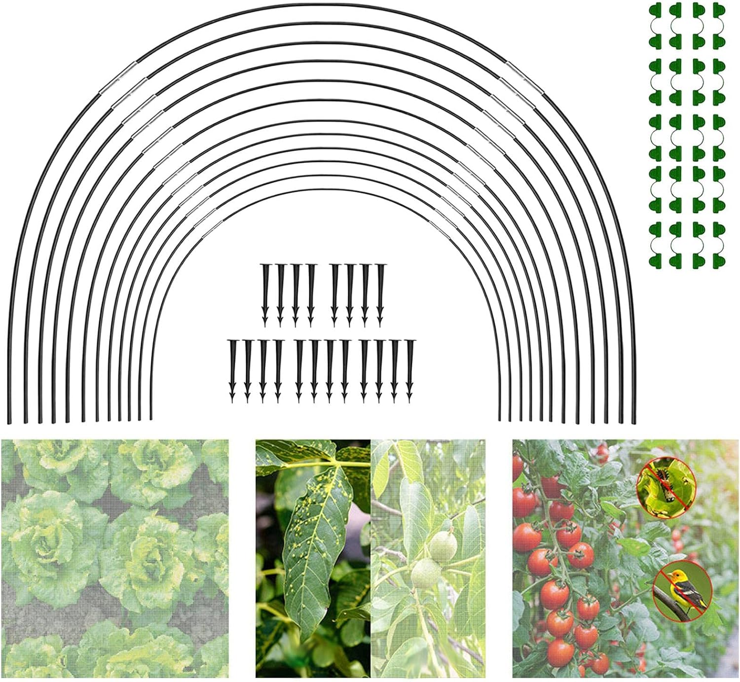 【6%OFFクーポン】園芸支柱 支柱 パイプ支柱 簡易雨よけ・ネット栽培用支柱 アーチパイプ 温室 リング ..