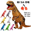 着ぐるみ 恐竜 コスチューム 子供 大人 100-190cm 恐竜 きぐるみ ティラノサウルス インフレータブルコスプレ用着ぐるみ 3点セット ハロウィン 仮装...