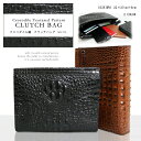 クラッチバッグ メンズ クロコ 鞄 型押し セカンドバッグ 黒 茶 カード 長財布 財布 wallet ギフト プレゼント お洒落 大人 人気 紳士 クロコダイ...