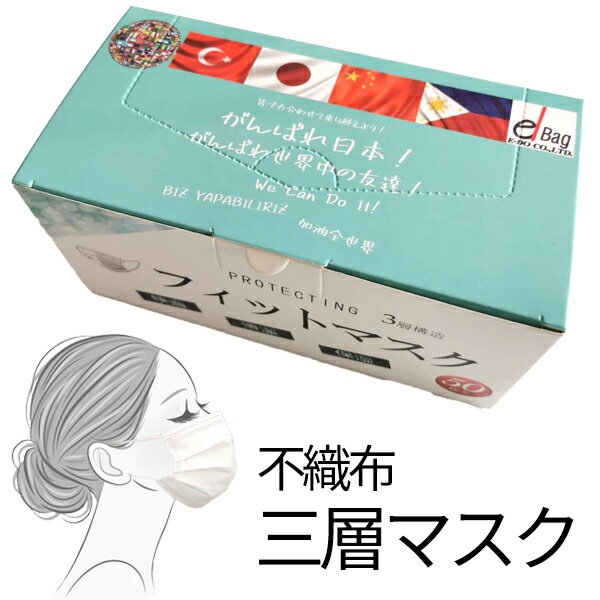 【1箱50枚入】在庫あり WWW 三層マスク 白色 日本国内発送 ホワイト　mask マスク 使い捨て レギュラーサイズ 送料無料 フェイスマスク　フィット 保湿 掃除 訳あり