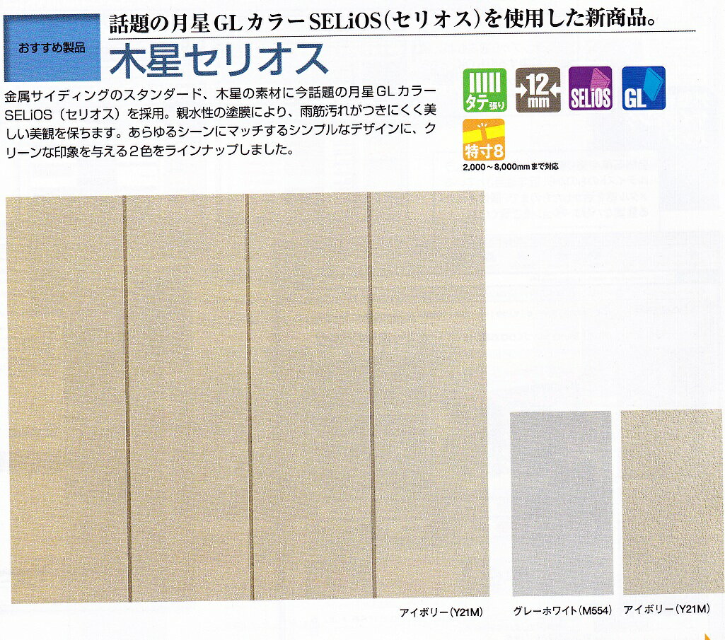 日鉄鋼板株式会社　金属サイディング　【木星　シンプル笠木　エンボス付】長さ3048ミリ＜防汚性能を備えた高機能ガルバリュウム鋼板サイディング＞外壁の新築・リフォーム工事に！