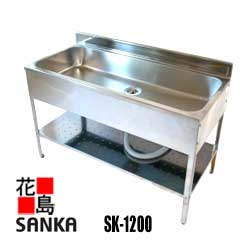 SANKA★【送料無料】【離島配送不可】【代引き不可】サンカ　アウトドアキッチン　組み立て式流し台【SK-1200】スチール製　幅1200X奥行550X高さ780mm 18Kg　＜ガーデニング　農具洗い　野菜洗い　屋外作業に最適＞