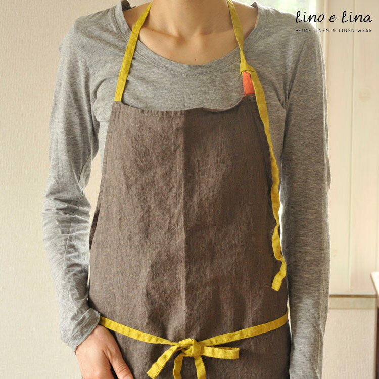 【あす楽】【送料込】リネンエプロン マノン リネンフルエプロン　Lino e Lina（リーノ エ リーナ） リーノエリーナ 選べるカラー 前掛け リネン エプロン かわいい シンプル ナチュラル ギフト 母の日 誕生日 雑貨 FKRSL