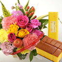 花 スイーツセットバラアレンジメントと長崎カステラ蜂蜜 0.5号 10切入セット送料無料【北海道・沖縄・離島お届け不可】生花 アレンジメント メッセージカード 花 プレゼント 贈り物誕生日 記念日 お祝い 送別 FKAA