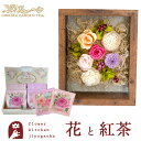 ギフト 花と紅茶セット フラワーフレーム「シャルム」+チェルシーガーデンティー 化粧箱入りローズティーギフトセット誕生日 結婚祝い お祝い プレゼント プリザ 結婚記念日 女性 ブリザードフラワー ギフト 新築祝い 開店祝い 送料無料 壁掛け FKTPHSW