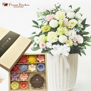 【お供えセット】洋花を使った旬のおまかせ お供え花「風月アレンジ」&【花づくし】ろうそくセットカメヤマローソク新盆 初盆 お盆 お彼岸 法事 命日 即日 ペット...