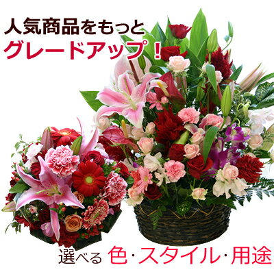 【送料無料/あす楽対応】開店祝い 花 誕生日のお祝いに そのまま飾れる季節の花のフラワーアレンジメント(アレンジメ…