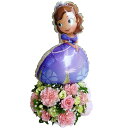 花金高岡本店オリジナル生花アレンジメントディズニー【PG】ピンク&グリーン 小さなプリンセス「ソフィア」プリンセスバルーン付きフラワーアレンジメント 母の日 誕生日 花 御祝 フラワーアレンジメント 幅:約23cm×高さ:約48cm