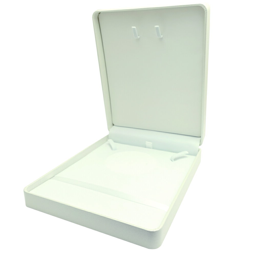 パール用 収納ケース (ロングネックレス用) 2点セット 対応 (ネックレス+イヤリング or ピアス) パールホワイトカラー 白色 レザー調 真珠 保管 ジュ...