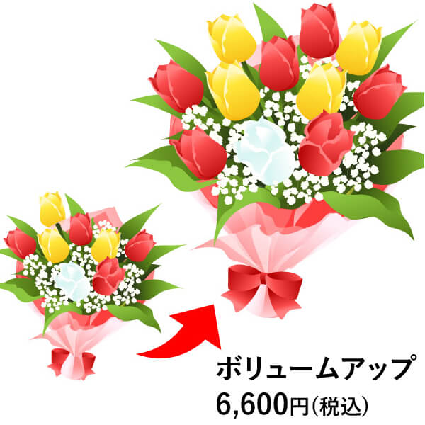 ボリュームたっぷり花束 お花のボリュームアップ 6,600円(税込)分 ボリュームアップ 花束・アレンジメント等への追加用 これ単体での発送はできません 誕生日プレゼント お祝 花ギフト 花宅配 プレゼント