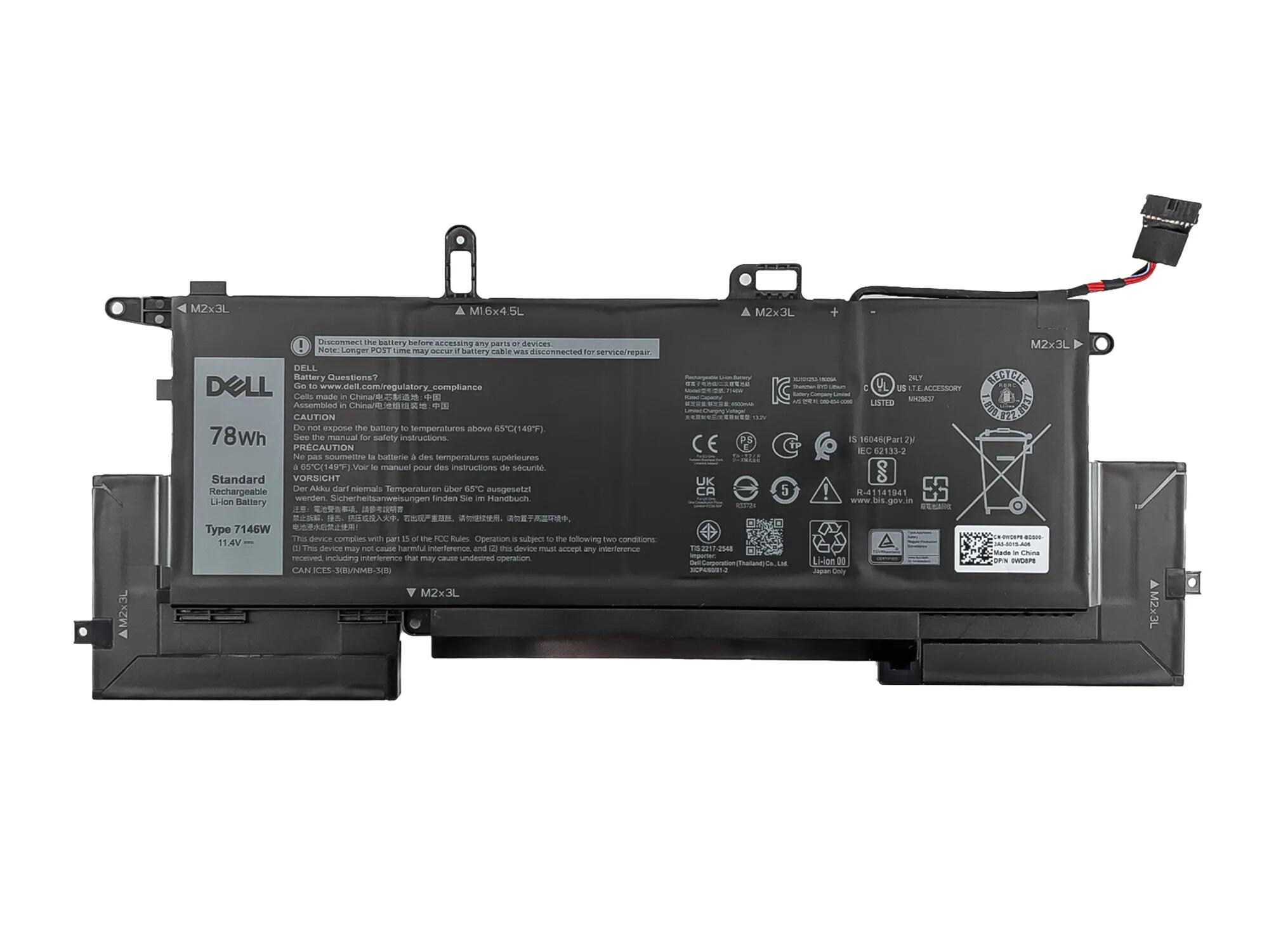 新品 純正 Dell Latitude 7400 9410 2-In-1 Inspiron 14 7000 (7400)内蔵バッテリパック 11.4V 78WH