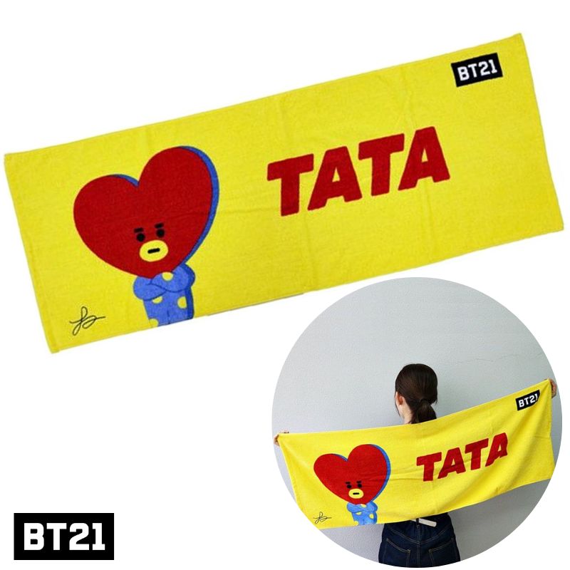 bt21 タオル スポーツタオル TATA タタ 40×110cm | bt21 グッズ 公式 line キャラクター 綿100% グッズ プレゼント プチギフト LINE FRIENDS