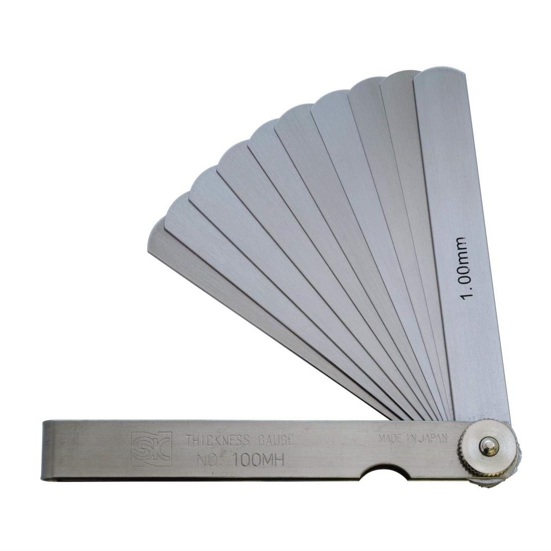 新潟精機 SK 日本製 シクネスゲージ(すきまゲージ) 10枚組 100mm 100MH 0.10-1.00mm
