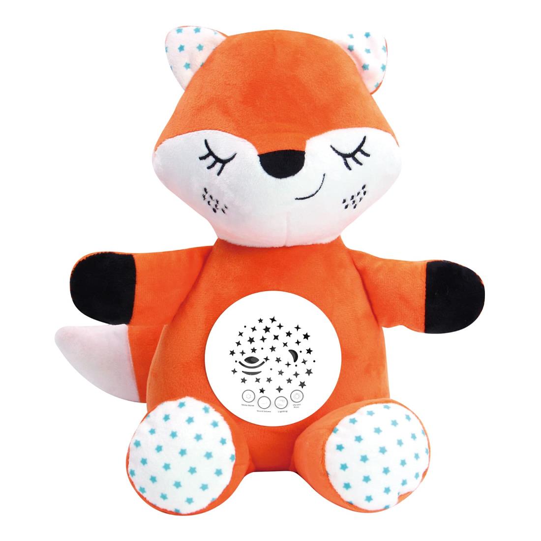 ロボットプラザ(ROBOT PLAZA) 寝かしつけ ぬいぐるみ おもちゃ 0歳 プラネタリウム メロディー 心音 赤ちゃん 出産祝い (キツネ)