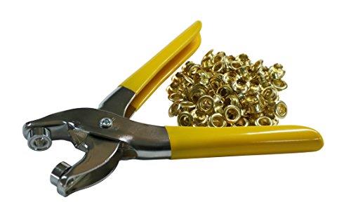 角利(KAKURI) ハトメパンチ 7mm ハトメ100個付 厚紙 布 ビニール レザー 皮革 穴 補修 補強 修理 21125