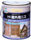 アサヒペン 塗料 ペンキ 水性屋外用ニス 1.6L 半ツヤ透明 水性 ニス 低臭 屋外用 耐候性 防カビ性 日本製