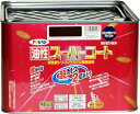 アサヒペン 塗料 ペンキ 油性スーパーコート 5L ブラウン 油性 多用途 ツヤあり 1回塗り 超耐久 ロングライフペイント サビドメ剤配合 紫外線劣化防止剤配...