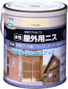 アサヒペン 塗料 ペンキ 水性屋外用ニス 1.6L ツヤあり透明 水性 ニス 低臭 屋外用 耐候性 防カビ性 日本製