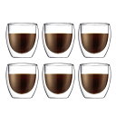 BODUM ボダム グラス コップ タンブラー PAVINA パヴィーナ ダブルウォールグラス 250ml 6個セット 保温保冷性 二重構造 耐熱ガラス 電子レ...