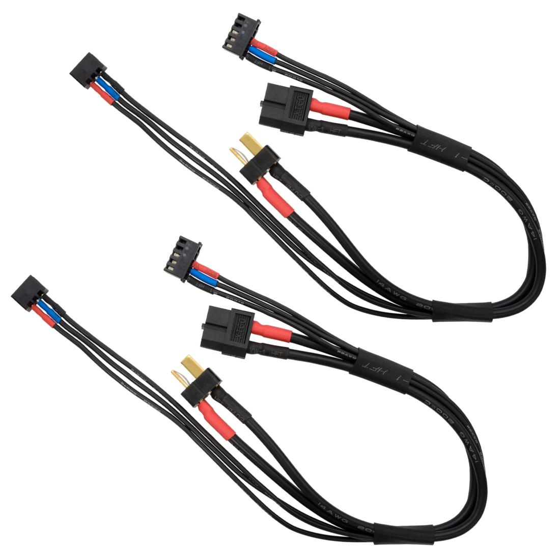 ハイテック XT60⇔ディーンズ 2S用コネクタケーブル 2本入り HMJ462-2P ブラック系