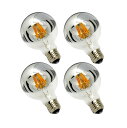 KY LEE LEDシルバーボールランプ フィラメントLED電球 G80 110V E26口金 2700K電球色 8W 省エネ 高演色 装飾電球 半分クローム反射面 電球 レトロ 4個入