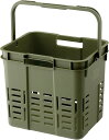 リス(RISU) 収納カゴ トランクカーゴ メッシュカーゴ グリーン 16L 日本製 持ち手付き バスケット キャンプ プラスチック おしゃれ ピクニック 仕切...