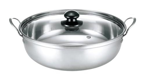 カクセー(Kakusee) 卓上鍋 ちゃんこ鍋 26cm 4~6名用 両手鍋 ガスコンロ HI対応 軽量 ガラス蓋 ステンレ..