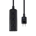 エルパ (ELPA) 扉付タップラン 電源タップ 延長コード 125V 3m 4個口 ブラック WBT-N4030B(BK)(2)