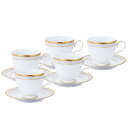 Noritake ノリタケ カップ & ソーサー セット ( コーヒー ティー 兼用) 250cc ハンプシャーゴールド 5客 ファインポーセレン F91988/4335