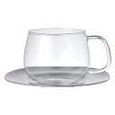 KINTO (キントー) UNITEA カップ&ソーサー 350ml ステンレス 耐熱ガラス ギフト プレゼント 8338