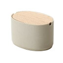 ideaco (イデアコ) 小物 卓上 蓋付き 収納 幅21.5✕奥行15.5✕高さ13.5cm Oval Box M High stone sand white/オーバルボックス Mサイズ 高 ストーンサンドホワイト