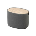 ideaco (イデアコ) ケーブル ボックス 卓上 幅18✕奥行12✕高さ13.5cm Oval Box Cable Storage stone sand gray/オーバルボックス コード収納 ストーンサンドグレー