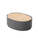 ideaco (イデアコ) 小物 卓上 蓋付き 収納 幅21.5✕奥行15.5✕高さ8cm Oval Box M Low stone sand gray/オーバルボックス Mサイズ 低 ストーンサンドグレー