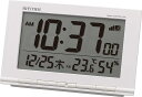 リズム(RHYTHM) 目覚まし時計 電波時計 温度計・湿度計付き フィットウェーブD193 白 9.3×14.5×4.1cm 8RZ193SR03