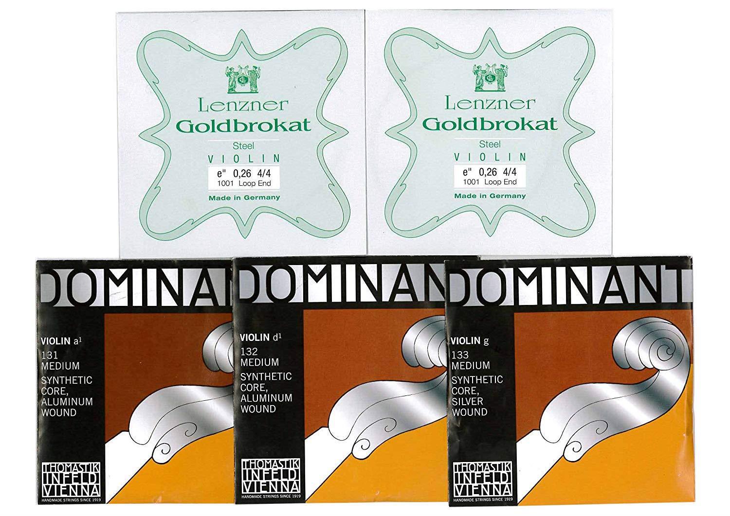 バイオリン4/4弦セット( E:ゴールドブラカット A.D.G ドミナント) (E線 0.26ループエンド)
