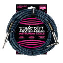 【正規品】 ERNIE BALL 6060 楽器用シールドケーブル 25フィート BRAIDED INSTRUMENT CABLE 7.62m ブラック/ブルー