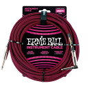 【正規品】 ERNIE BALL 6062 楽器用シールドケーブル 25フィート BRAIDED INSTRUMENT CABLE 7.62m ブラック/レッド